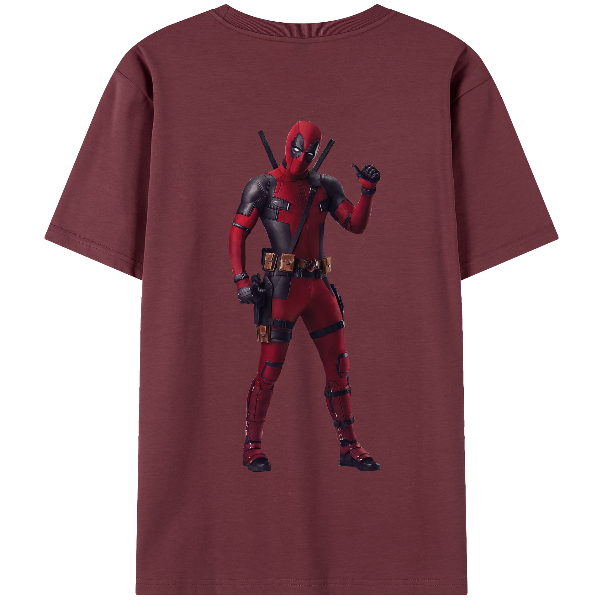 （画像用） Deadpool デッドプール 綿100％半袖Tシャツ（背面プリント）